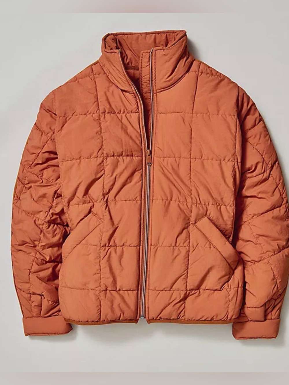 Free People Pippa Quilted Packable Puffer Jacket in Burnt Orange Size Medium